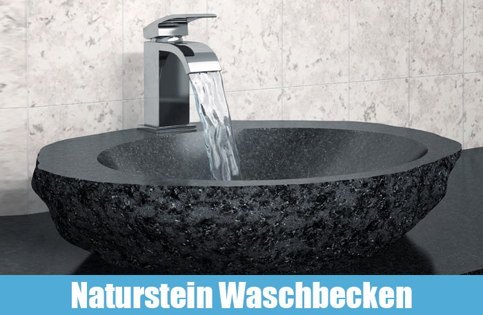 Flußstein Waschbecken Naturstein 60cm Waschtisch Waschschale Aufsatzwaschbecken 